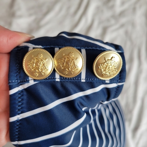 J. Crew Stripe One Piece Cut Out Swimsuit - Picture 6 of 9